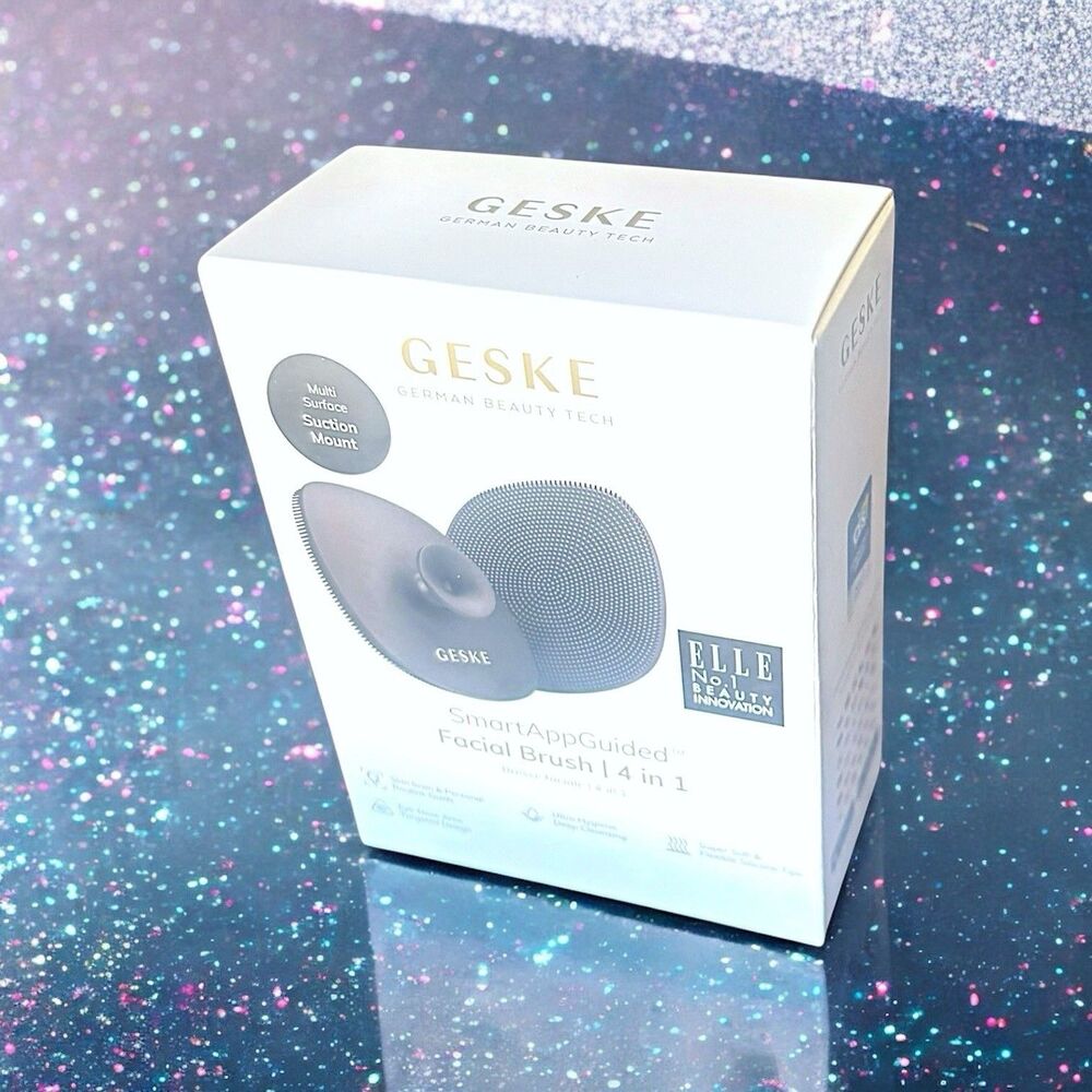 GESKE Facial Brush SmartAppGuided 4 in 1 Facial Brush in Gray  Brand New in Box